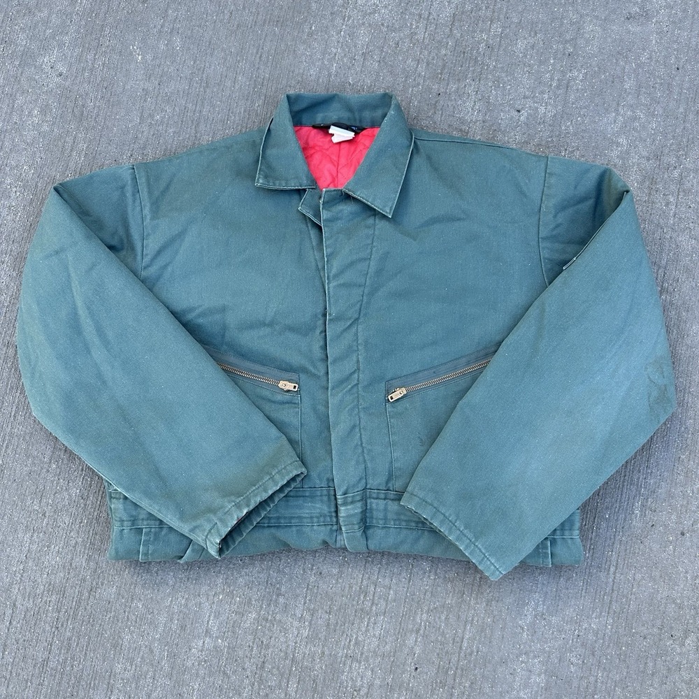 Vintage Coveralls TOPPS Long-Sleeve Hunter Green w/ Red Quilted Interior Lining